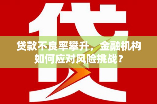 福清贷款不良率攀升，金融机构如何应对风险挑战？