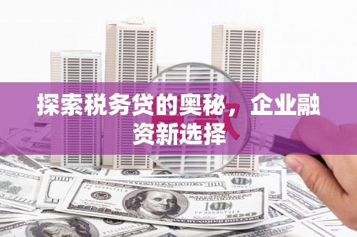 福清探索税务贷的奥秘，企业融资新选择