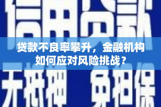 福清贷款不良率攀升，金融机构如何应对风险挑战？